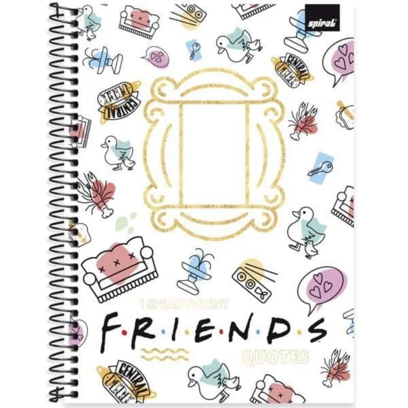 Caderno univ.capa dura 1x1 80fls Friends 2515350 Spiral Frd