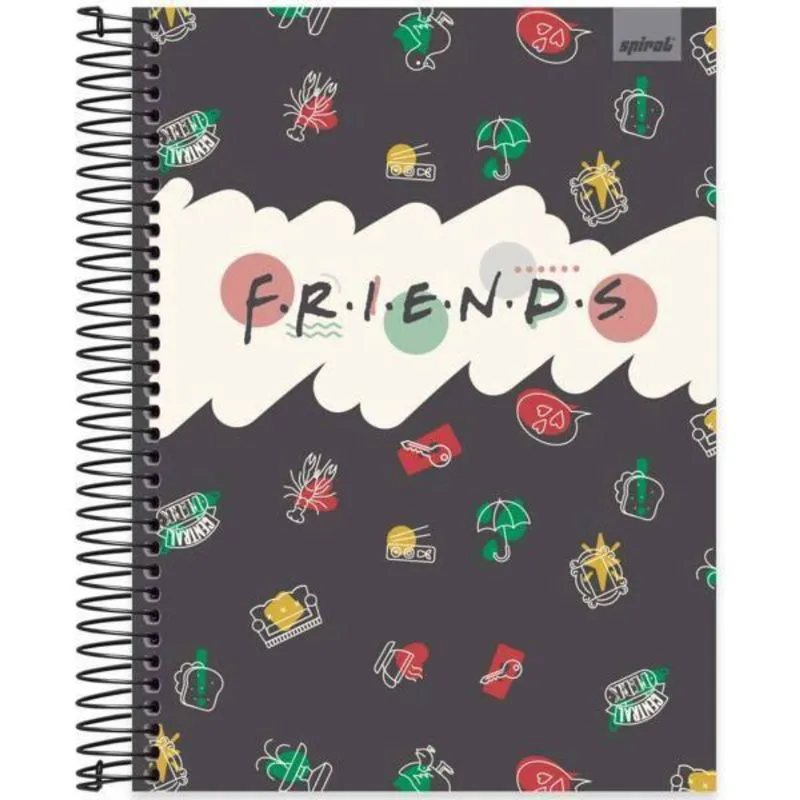 Caderno univ.capa dura 10x1 160fls Friends 2515374 Spiral Frd