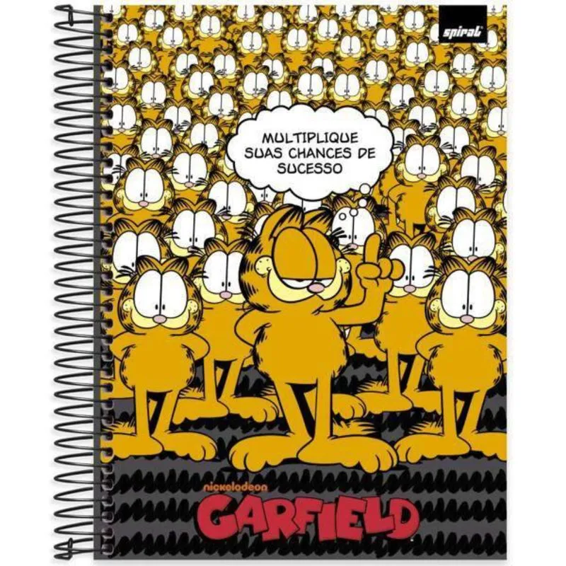 Caderno univ.capa dura 15x1 240fls Garfield 2515428 Spiral Gar
