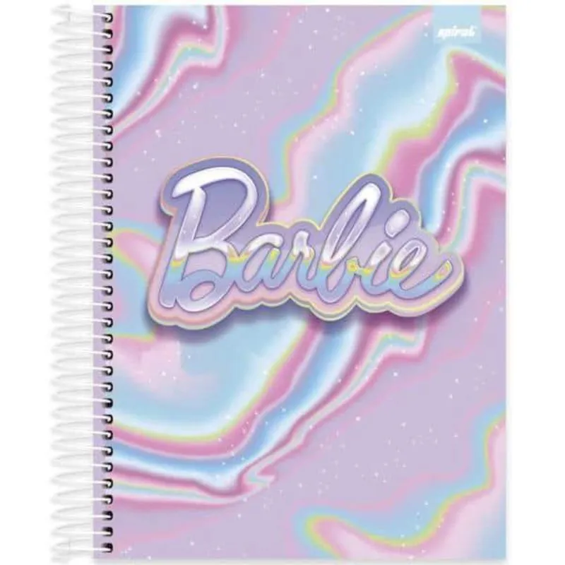 Caderno univ.capa dura 10x1 160fls Barbie 2515473 Spiral Brb