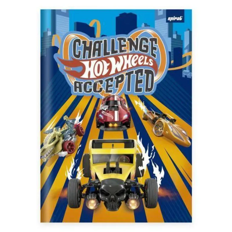 Caderno Univ.C.D. Costurado 80fls Hot Wheels 2515541 Spiral Hw PT 1 UN