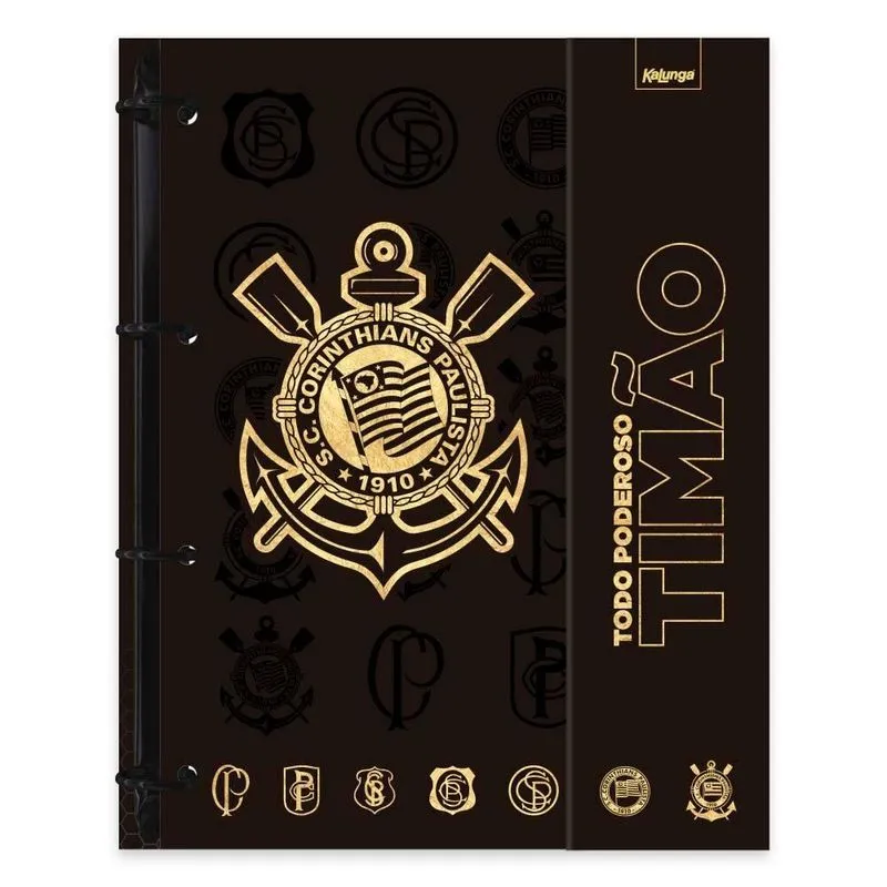 Caderno Universitário Argolado Capa Dura 10x1 160 Folhas Corinthians Spiral
