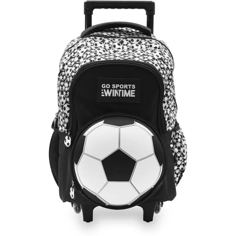 Mochila escolar com rodas Bola de futebol Happy-Time