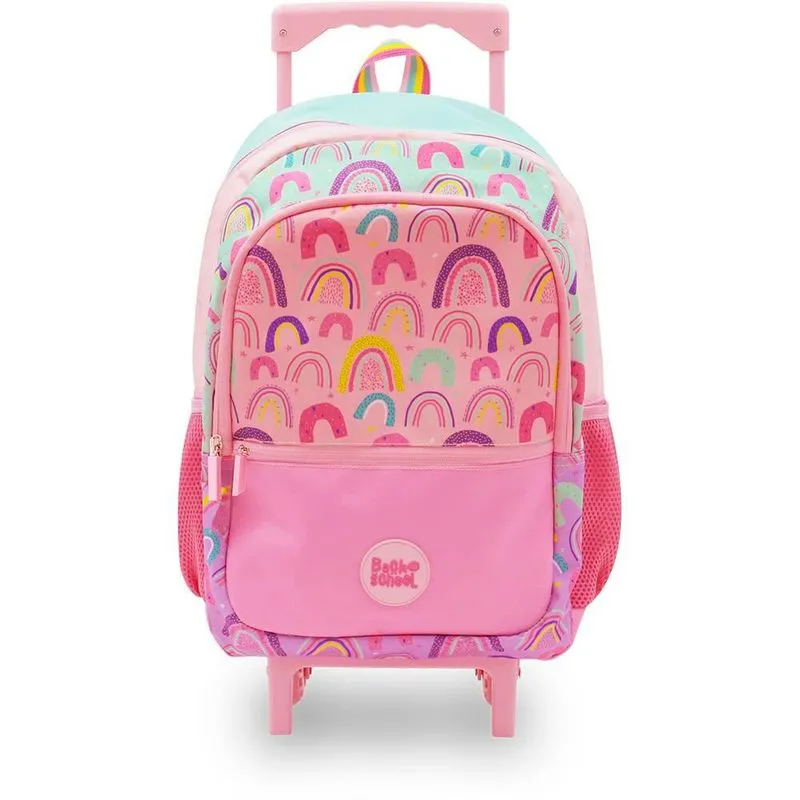 Mochila escolar com rodas Rosa Happy-Time