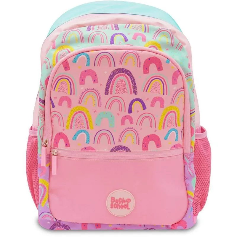 Mochila escolar em poliéster Rosa Happy-Time