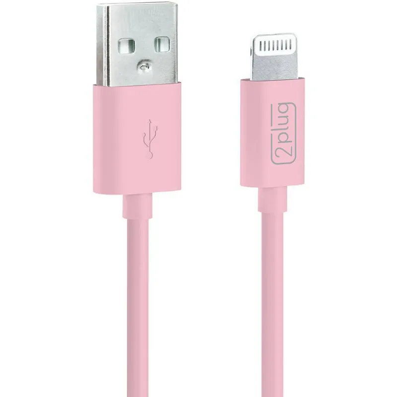 Cabo USB para lightning 1m Rosa 2Plug