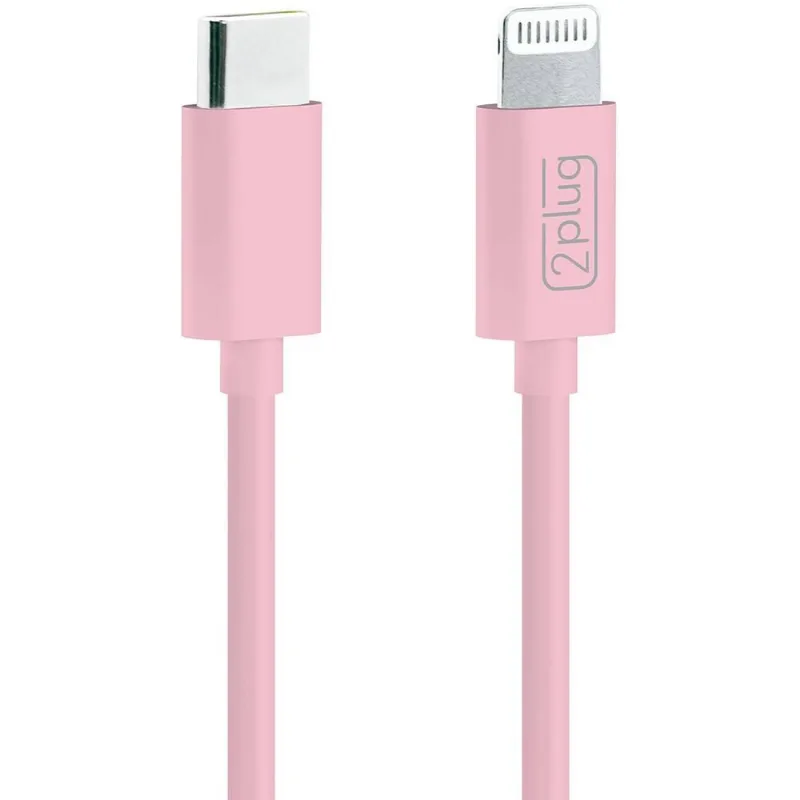Cabo USB C para lightning 1m Rosa 2Plug
