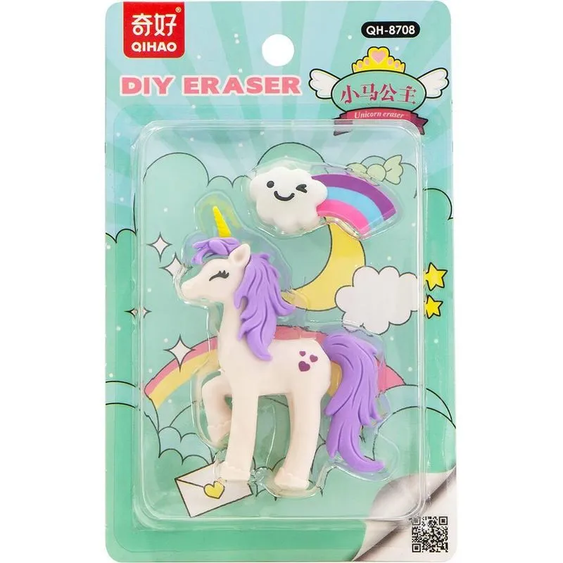 Borracha fantasia Unicórnio Branco QH-8708 Spiral Kids