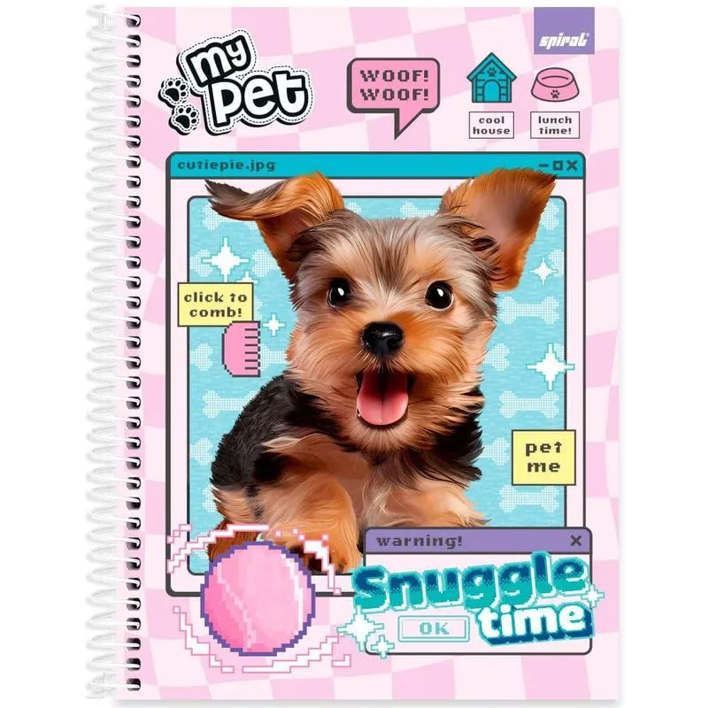 Caderno Universitário Capa Dura 1 x 1 80 Folhas My Pet 2519310 Spiral Pet - pt 1 un