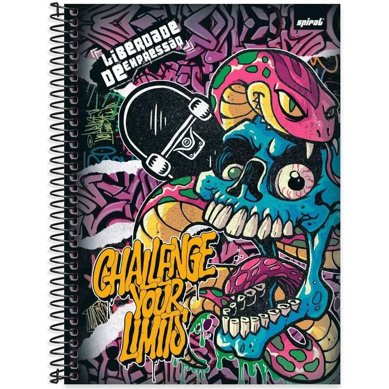 Caderno Universitário Capa Dura 1 x 1 80 Folhas Liberdade de Expressão 2519457 Spiral Lib - pt 1 un