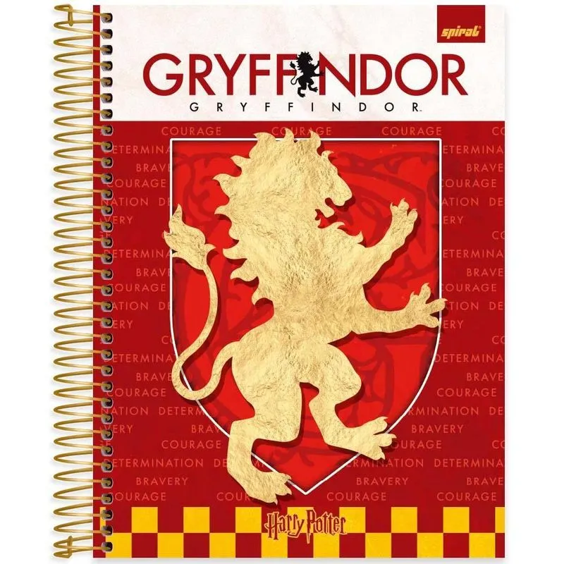 Caderno Universitário Capa Dura 20 x 1 320 Folhas Harry Potter Grifinória 2519723 Spiral Hpt