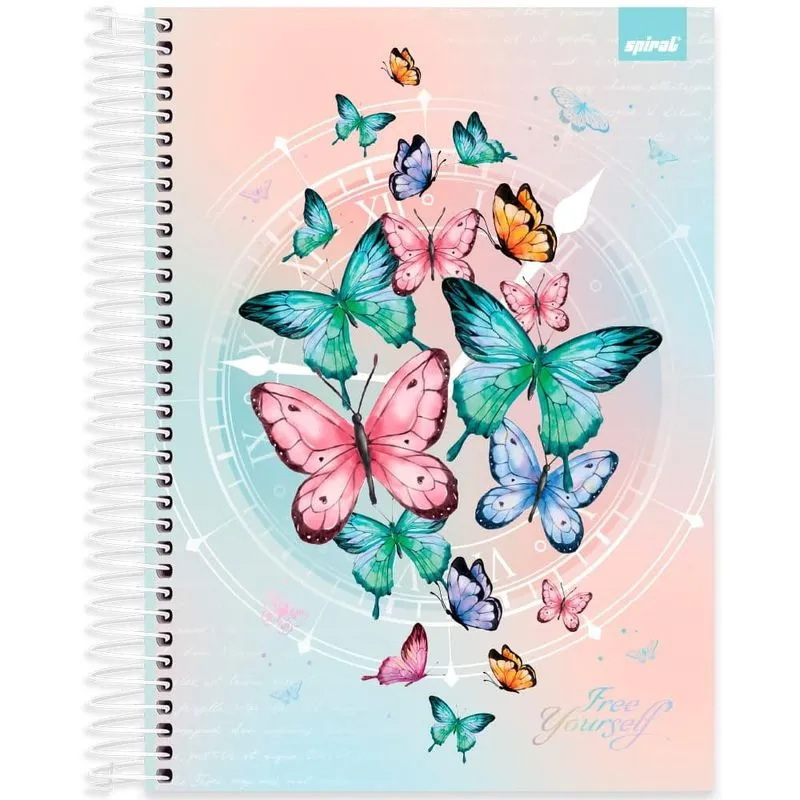 Caderno univ. Capa dura 10x1 160fls Flutter 2520545 Spiral Flu pt 1 un