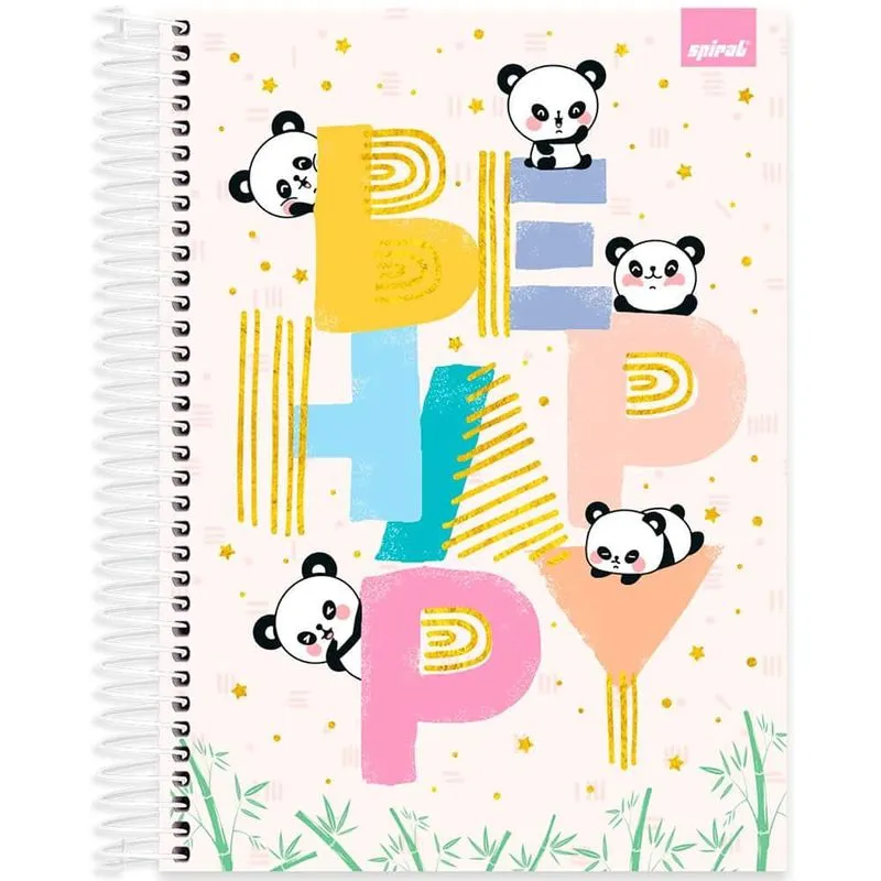 Caderno univ. Capa dura 10x1 160fls Panda 2520613 Spiral Ten pt 1 un