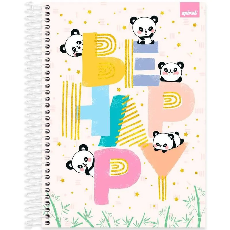 Caderno univ. Capa dura 15x1 240fls Panda 2520682 Spiral Ten pt 1 un