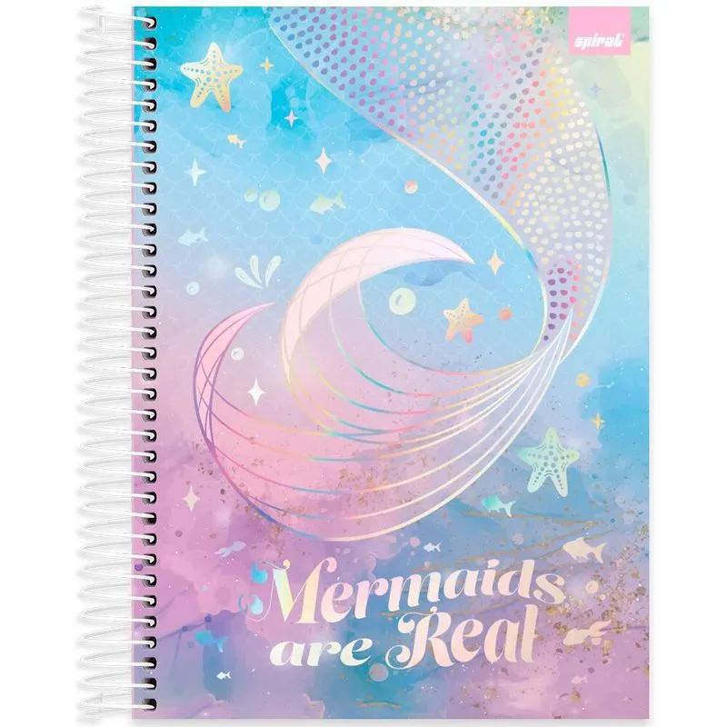 Caderno univ. Capa dura 15x1 240fls Sereia 2520699 Spiral Ten pt 1 un
