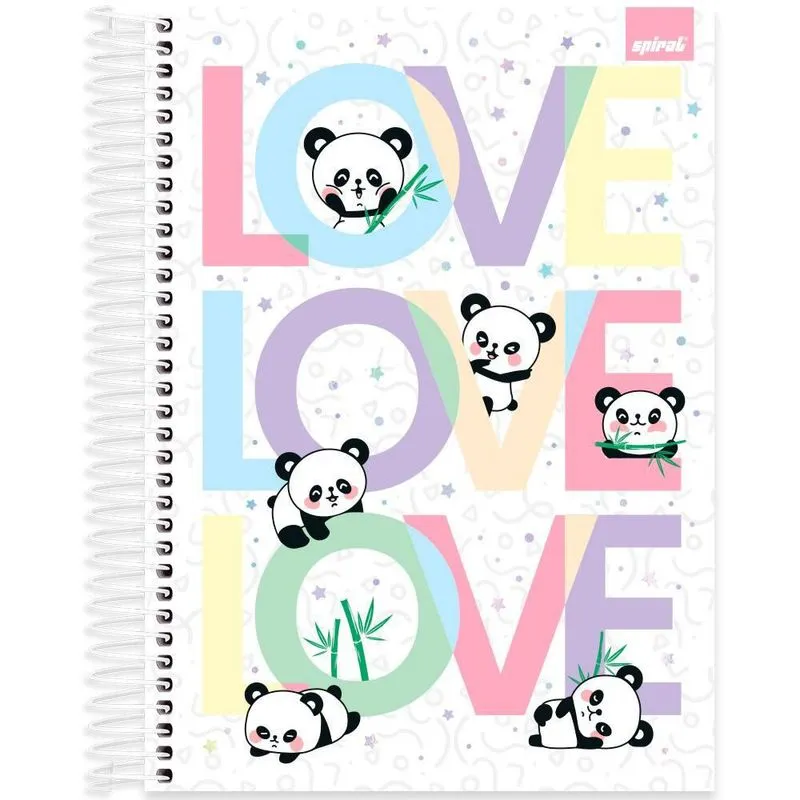 Caderno univ. Capa dura 20x1 320fls Panda 2520736 Spiral Ten pt 1 un
