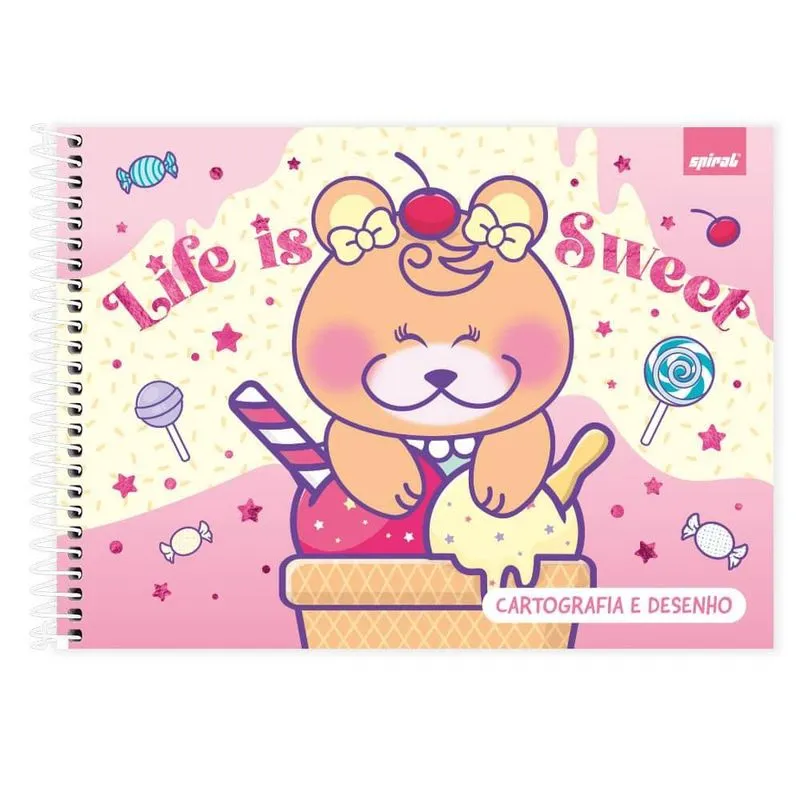 Caderno cartografia capa dura 48fl Pop Pet 2520859 Spiral Pop pt 1 un