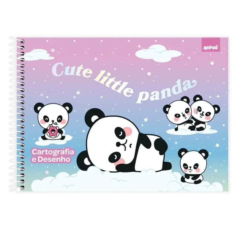 Caderno cartografia capa dura 48fl Panda 2520866 Spiral Ten pt 1 un