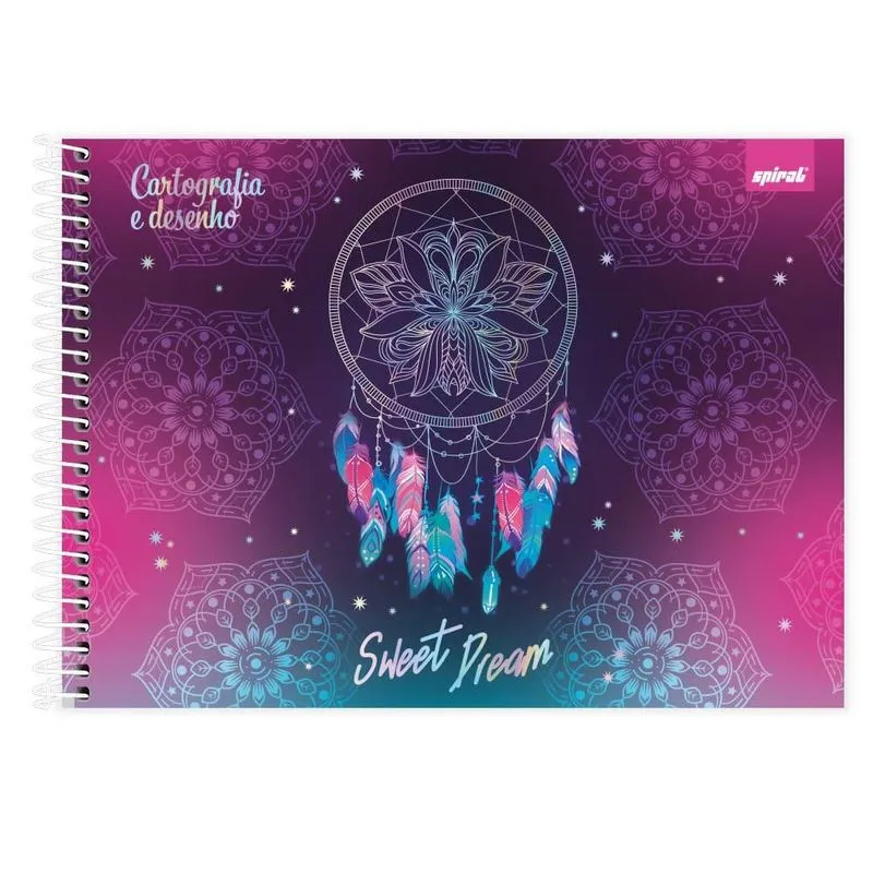 Caderno cartografia capa dura 80fls Dreams 2520897 Spiral Dms pt 1 un