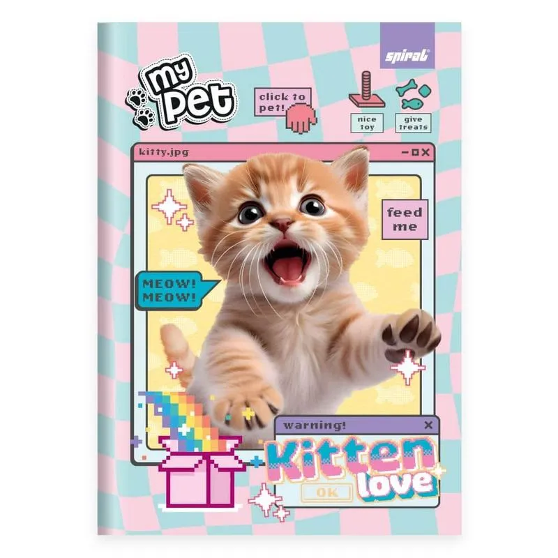 Caderno 1-4 c. D. costurado 80fls My Pet 2520972 Spiral Pet pt 1 un