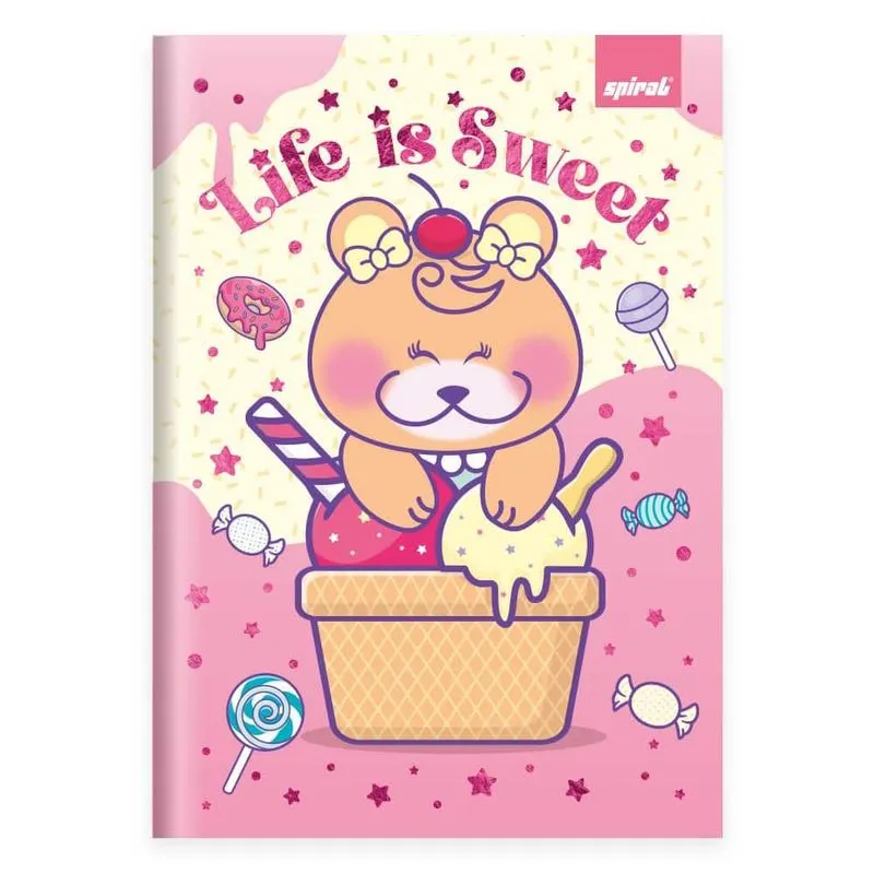 Caderno 1-4 C.D. costurado 80fls Pop Pet 2520989 Spiral Pop