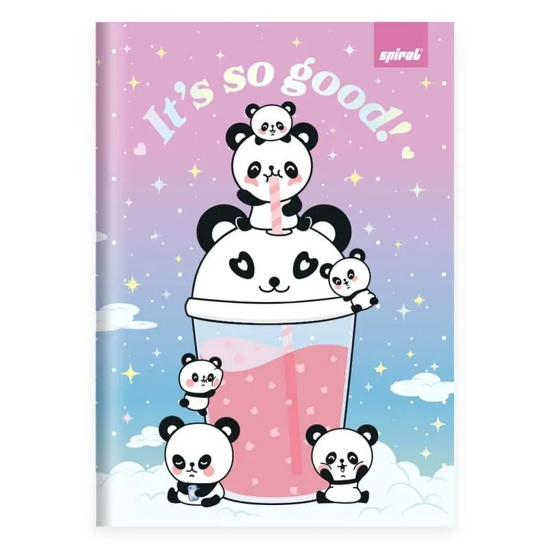 Caderno 1-4 c. D. costurado 80fls Panda 2520996 Spiral Ten pt 1 un