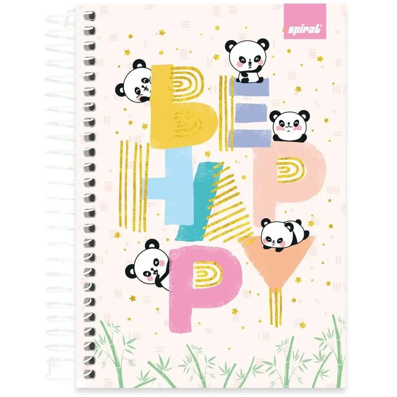 Caderno 1-4 espiral capa dura 80fls Panda 2521092 Spiral Ten pt 1 un