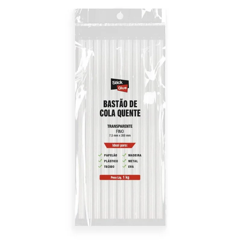 Refil de cola quente fina 7,5 x 300mm 1Kg Stick Glue