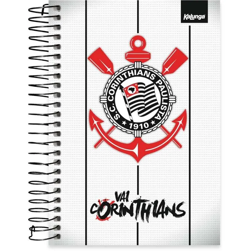 Caderno 1-4 Espiral Capa Dura 160 Folhas Corinthians Spiral