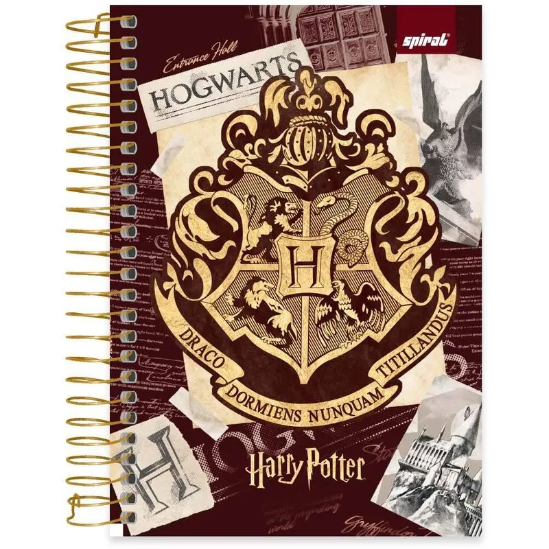 Caderno 1-4 espiral capa dura 1 matéria 80 folhas Harry Potter 2523904 Spiral Hpt