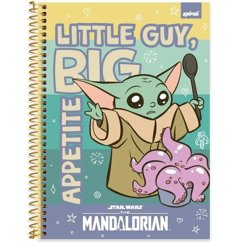 Caderno Universitário Capa Dura 1 x 1 80 Folhas Grogu 2523942 Spiral Gro