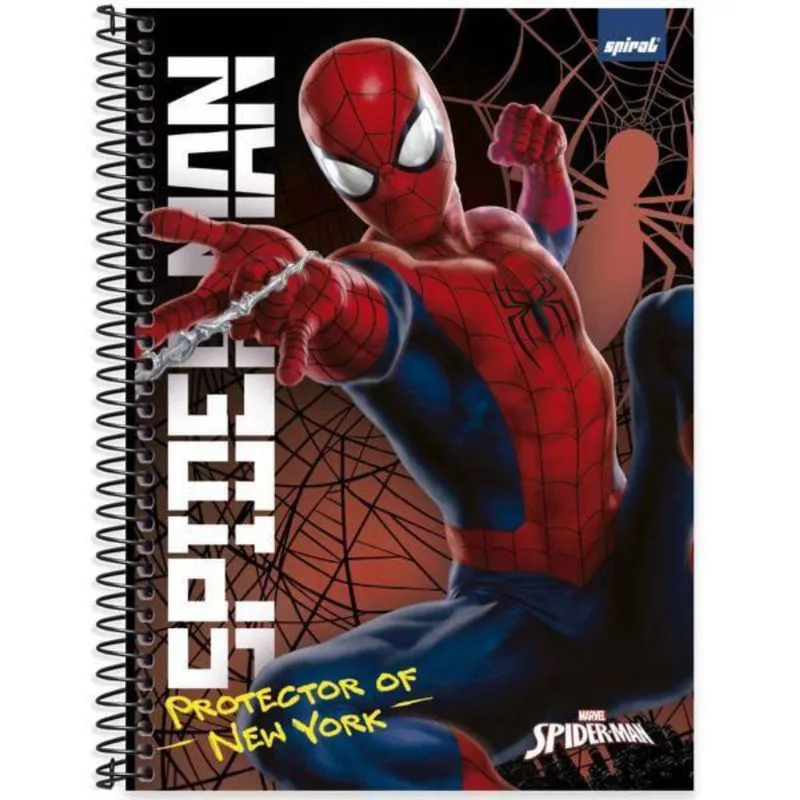 Caderno Universitário Capa Dura 1 x 1 80 Folhas Homem Aranha 2523966 Spiral Mha