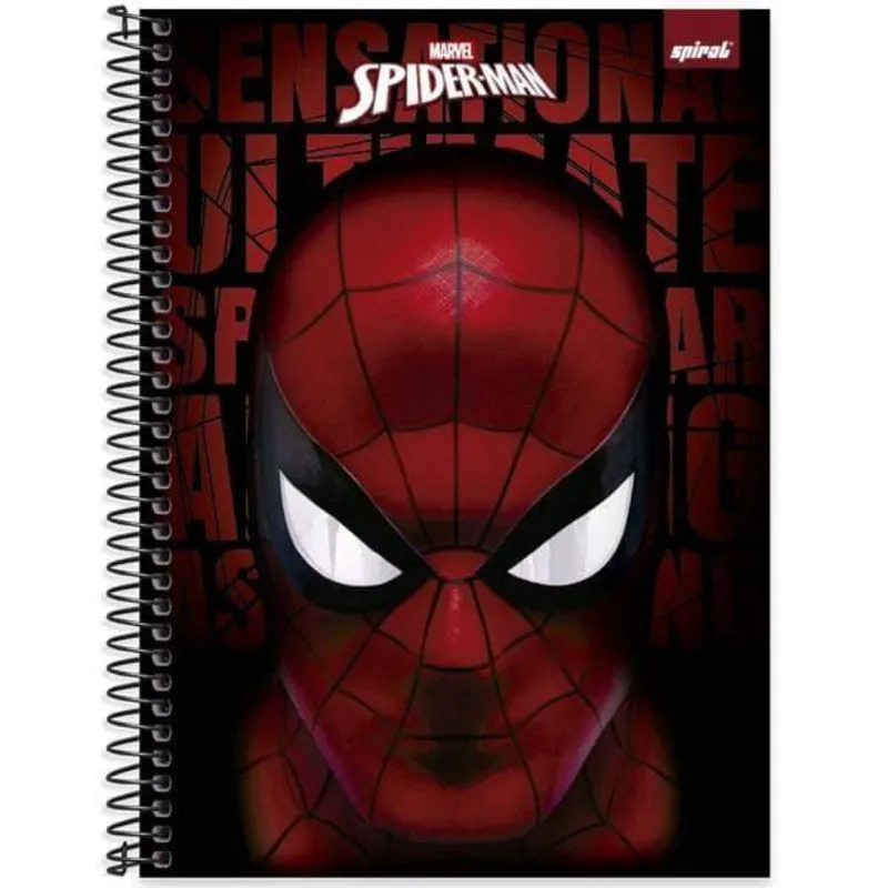 Caderno univ.capa dura 1x1 80fls Homem Aranha 2523973 Spiral Mha