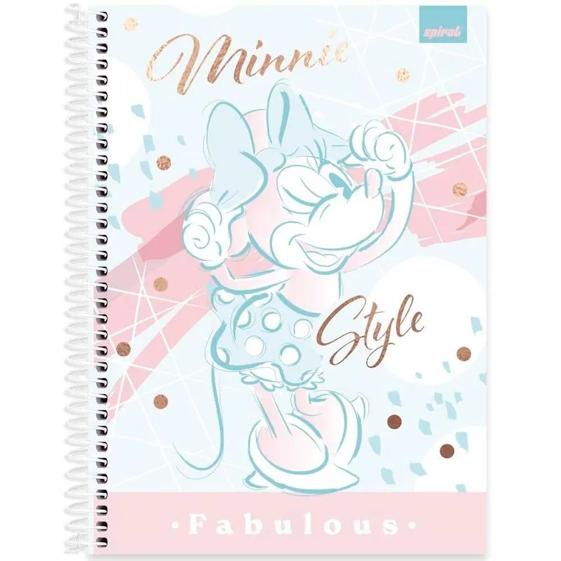 Caderno univ. Capa dura 1x1 80fls Minnie Style 2523997 Spiral Mis pt 1 un