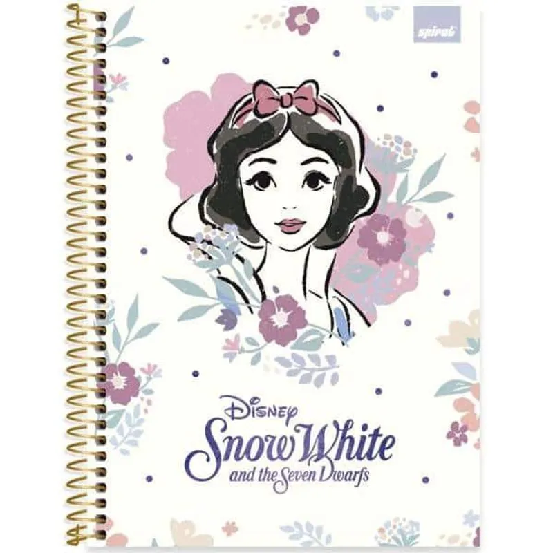 Caderno univ. Capa dura 1x1 80fls Princesas 2524451 Spiral Pn pt 1 un