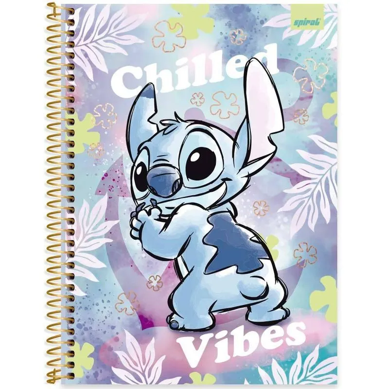 Caderno univ.capa dura 1x1 80fls Stitch 2524482 Spiral Ds