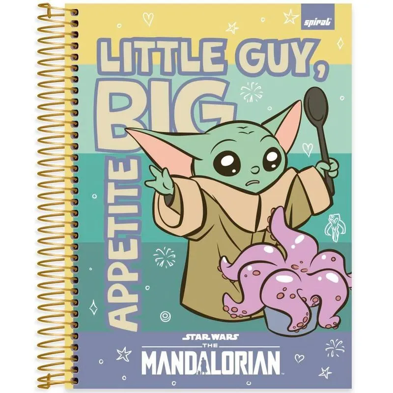 Caderno Universitário Capa Dura 10 x 1 160 Folhas Grogu 2524550 Spiral Gro