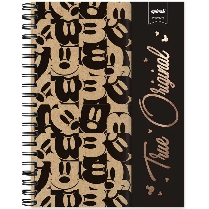 Caderno Universitário Capa Dura 1x1 80 Folhas Mickey Disney Kraft Spiral