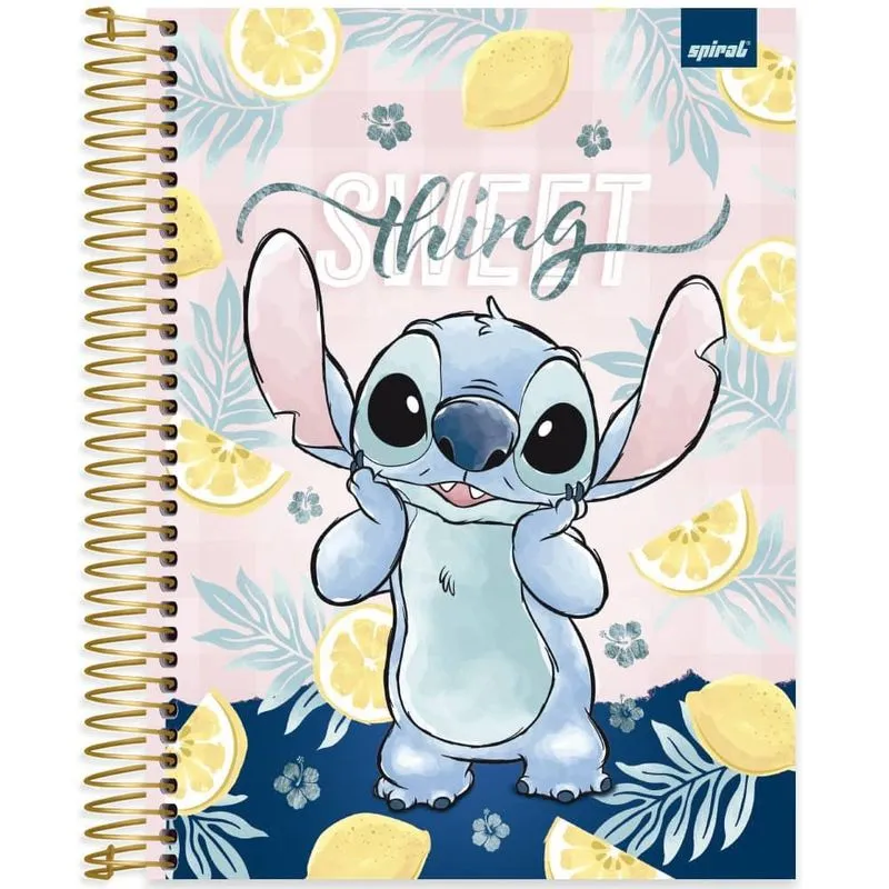 Caderno univ. Capa dura 10x1 160fls Stitch 2524680 Spiral Ds pt 1 un
