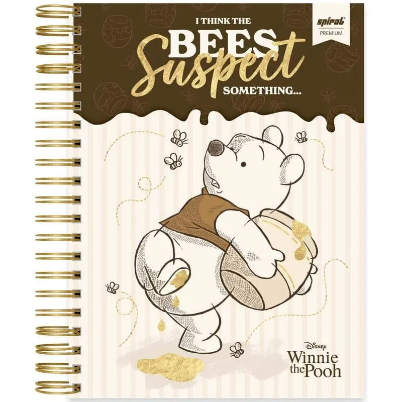 Caderno univ.capa dura 10x1 150fl Pooh Pr. 2524758 Spiral Pooh