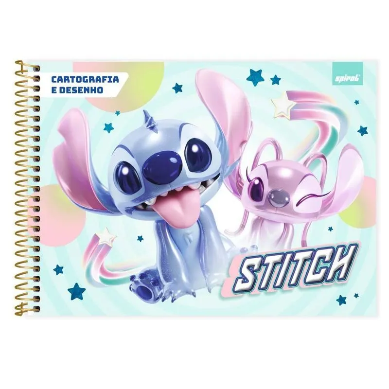 Caderno cartografia capa dura 48fl Stitch 2525069 Spiral Ds