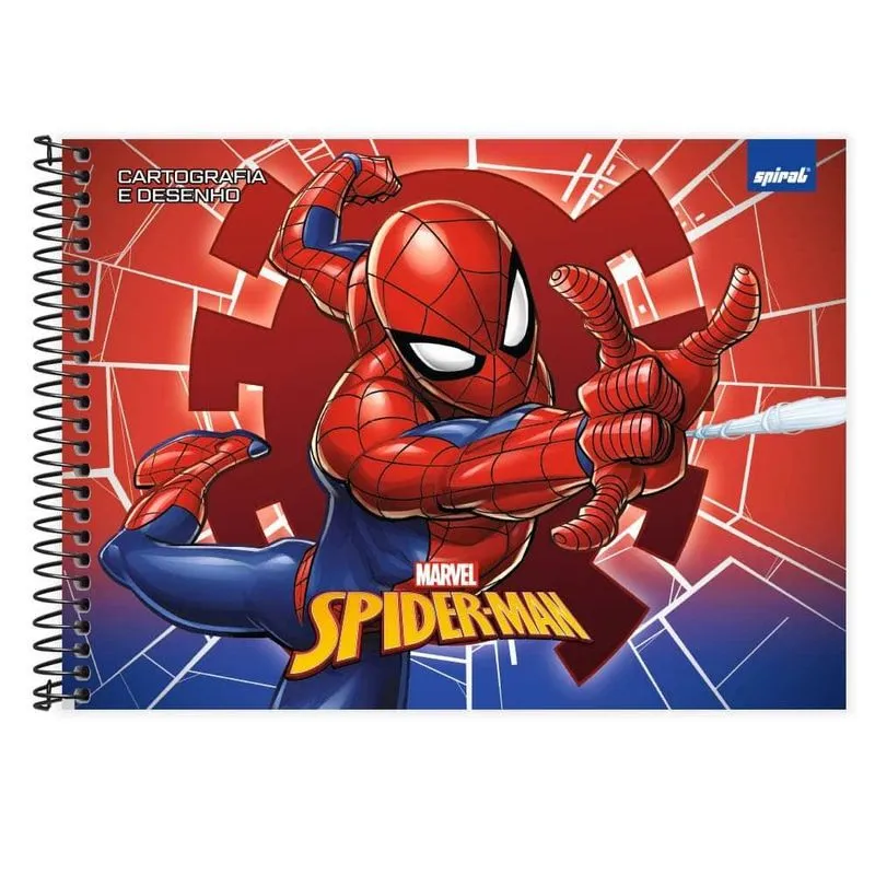Caderno cartografia capa dura 80fls H. Aranha 2525083 Spiral Mha