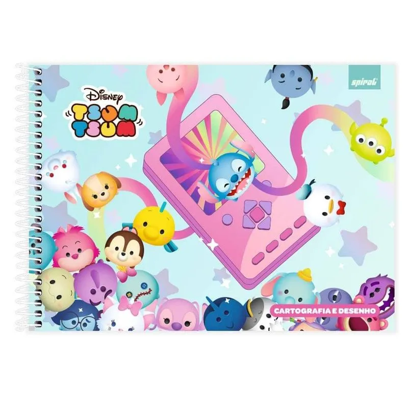 Caderno cartografia capa dura 80fls T. Tsum 2525137 Spiral Tsum