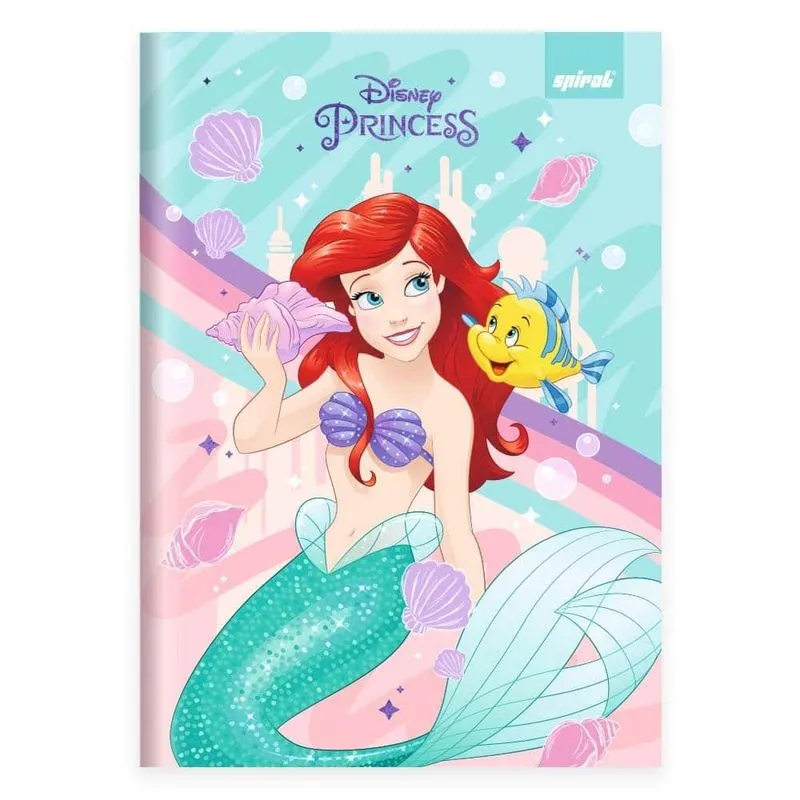 Caderno 1-4 C.D. costurado 80fls Princesas 2525175 Spiral Pn
