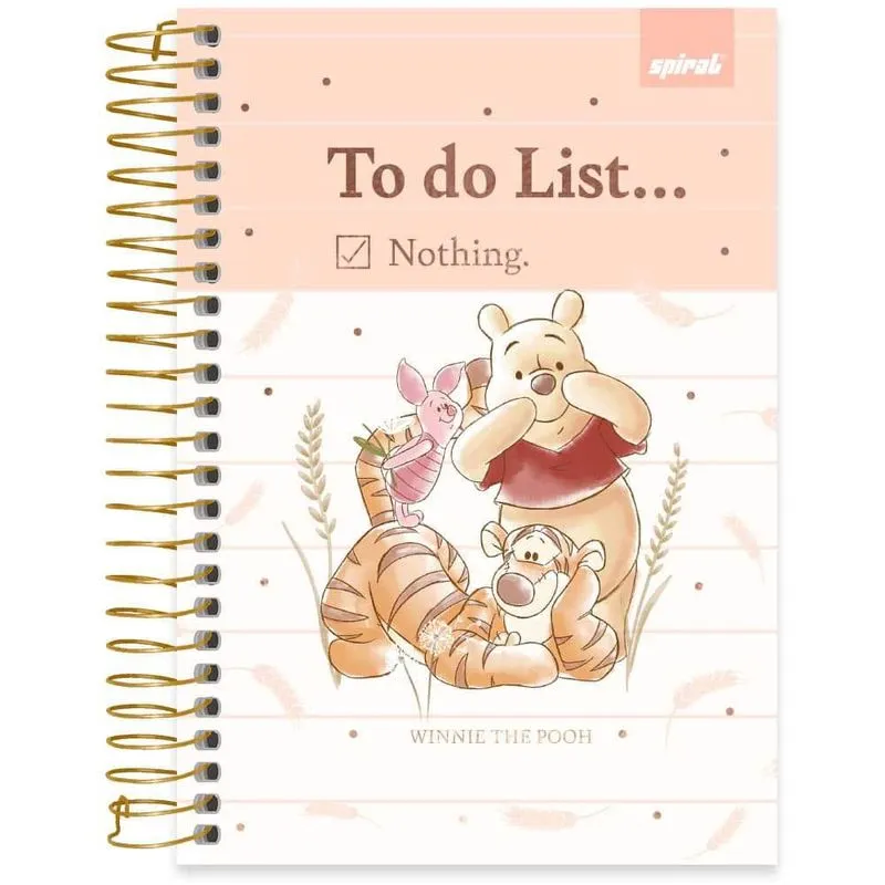 Caderno 1-4 espiral capa dura 80fls Pooh 2525274 Spiral Pooh