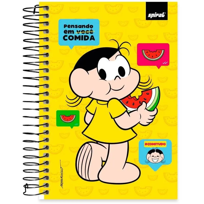 Caderno 1-4 espiral capa dura 80fls T. Mônica 2525304 Spiral Tdm