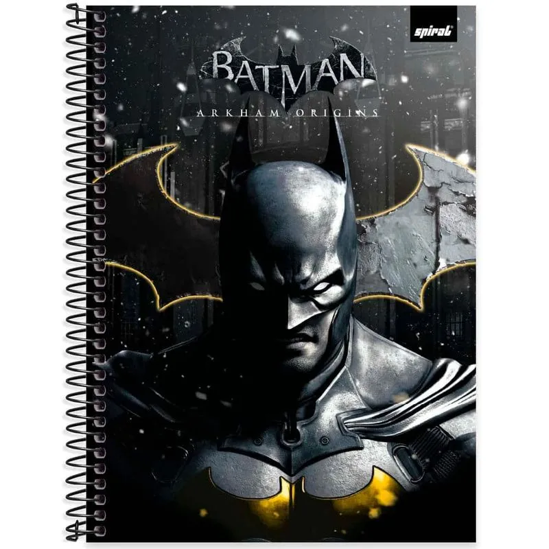 Caderno univ.capa dura 1x1 80fls Batman G 2525458 Spiral Btg