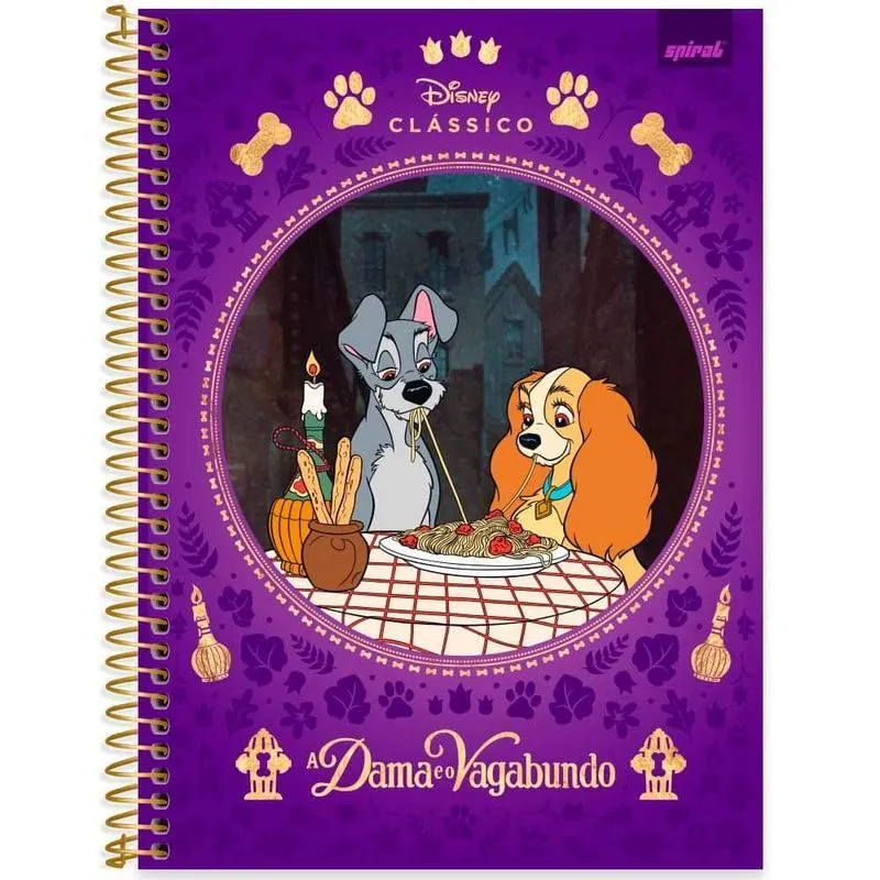 Caderno univ.capa dura 1x1 80fls Disney Cla 2525489 Spiral Cld