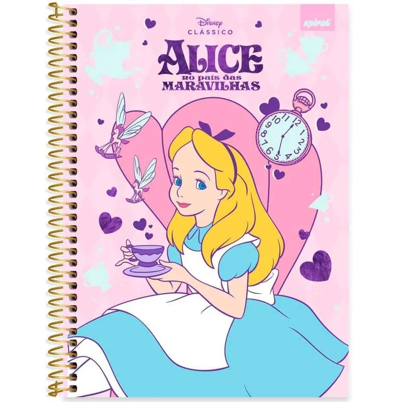 Caderno univ.capa dura 1x1 80fls Disney Cla 2525496 Spiral Cld