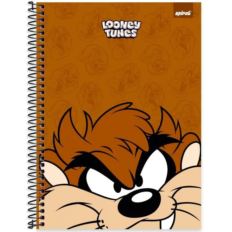 Caderno univ.capa dura 1x1 80fls Looney Tunes 2525588 Spiral Lt